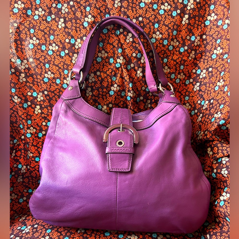 Purple leather Y2K Coach Purse